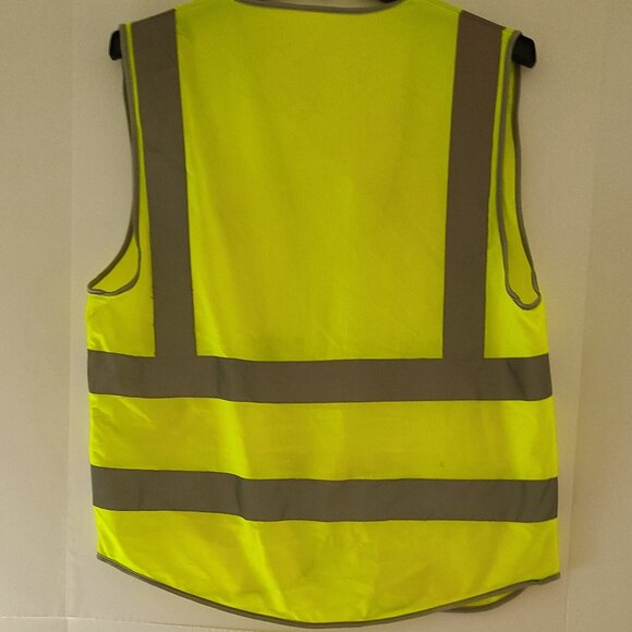 REFLECTVIVE VEST HIGH VISABILITY DAY / NIGHT -NEON YELLOW -ZIPPER FRONT SIZE XL - Picture 9 of 12